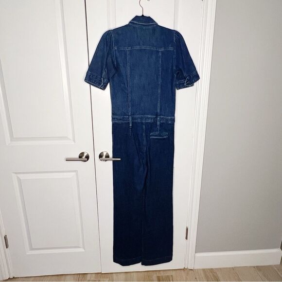 G. Label by Goop Katie stretch denim coverall short sleeve jumpsuit Size XS - Picture 2 of 8